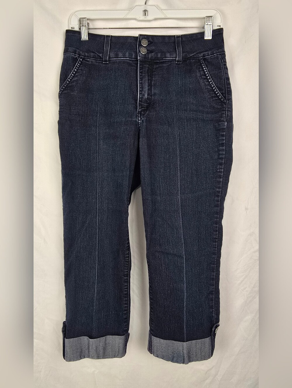 NYDJ Not Your Daughter's Jeans Cuffed Comfy Blue Denim Capri Jeans sz 4